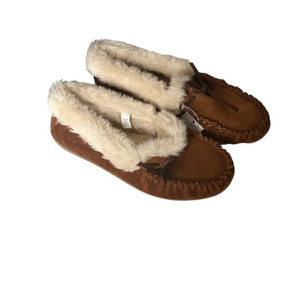 J.Crew Women's  Cognac Faux Fur Slip On Moccasin  Sz 8 New with tag - Picture 1 of 8
